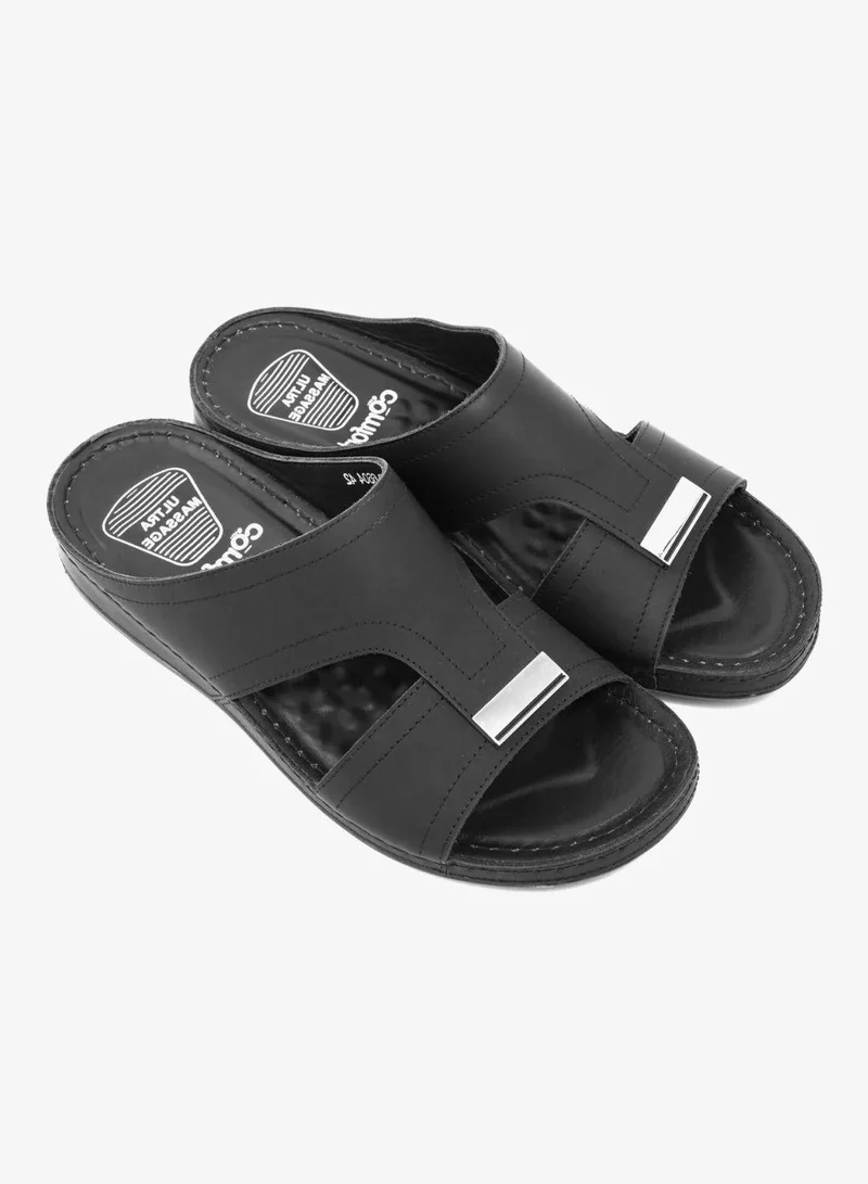 كومفورت بلس صندل رجالي مريح بلس جلدي بتدليك فائق أسود